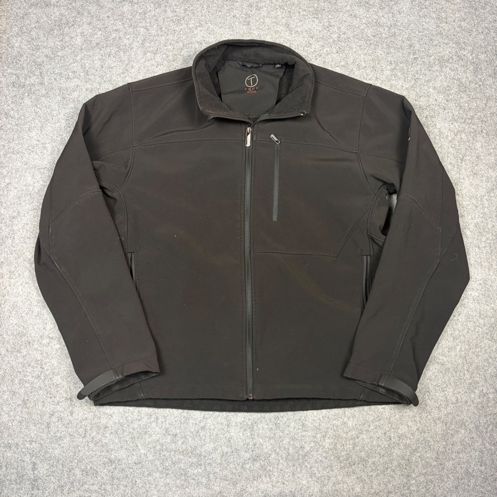 Tech by Tumi Mens Black Softshell Full Zip Performance Jacket Large